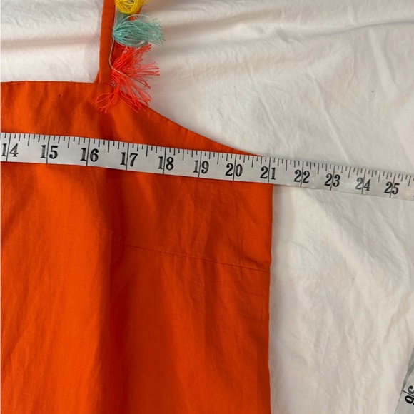 NWT ANTHROPOLOGIE Shift Mini Dress L Tassels Orange - Picture 11 of 13